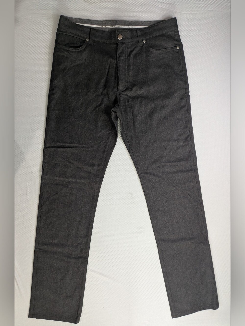 Ermenegildo Zegna Pant Mens 36x34 Dark Brown Wool 5 Pocket Straight Leg Trousers